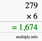 How to calculate 279 times 6 using long multiplication How to calculate 279 times 6 using long multiplication