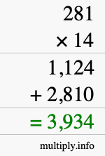 How to calculate 281 times 14 using long multiplication How to calculate 281 times 14 using long multiplication