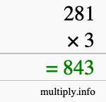 How to calculate 281 times 3 using long multiplication How to calculate 281 times 3 using long multiplication