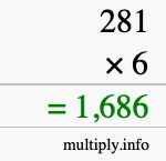 How to calculate 281 times 6 using long multiplication How to calculate 281 times 6 using long multiplication