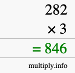 How to calculate 282 times 3 using long multiplication How to calculate 282 times 3 using long multiplication