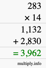 How to calculate 283 times 14 using long multiplication How to calculate 283 times 14 using long multiplication