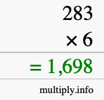 How to calculate 283 times 6 using long multiplication How to calculate 283 times 6 using long multiplication