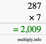 How to calculate 287 times 7 using long multiplication How to calculate 287 times 7 using long multiplication