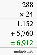 How to calculate 288 times 24 using long multiplication How to calculate 288 times 24 using long multiplication