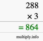 How to calculate 288 times 3 using long multiplication How to calculate 288 times 3 using long multiplication