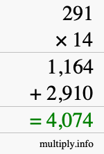 How to calculate 291 times 14 using long multiplication How to calculate 291 times 14 using long multiplication