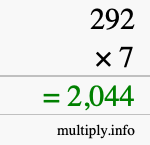 How to calculate 292 times 7 using long multiplication How to calculate 292 times 7 using long multiplication