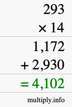 How to calculate 293 times 14 using long multiplication How to calculate 293 times 14 using long multiplication