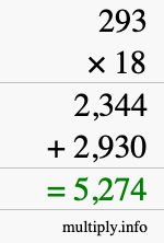 How to calculate 293 times 18 using long multiplication How to calculate 293 times 18 using long multiplication