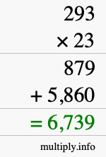 How to calculate 293 times 23 using long multiplication How to calculate 293 times 23 using long multiplication