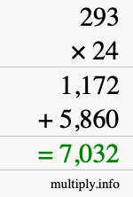 How to calculate 293 times 24 using long multiplication How to calculate 293 times 24 using long multiplication