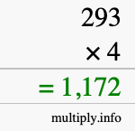 How to calculate 293 times 4 using long multiplication How to calculate 293 times 4 using long multiplication