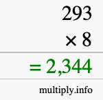 How to calculate 293 times 8 using long multiplication How to calculate 293 times 8 using long multiplication