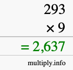 How to calculate 293 times 9 using long multiplication