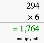 How to calculate 294 times 6 using long multiplication How to calculate 294 times 6 using long multiplication