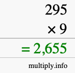 How to calculate 295 times 9 using long multiplication