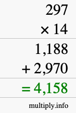 How to calculate 297 times 14 using long multiplication How to calculate 297 times 14 using long multiplication