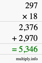 How to calculate 297 times 18 using long multiplication How to calculate 297 times 18 using long multiplication