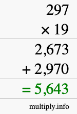 How to calculate 297 times 19 using long multiplication How to calculate 297 times 19 using long multiplication