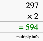 How to calculate 297 times 2 using long multiplication How to calculate 297 times 2 using long multiplication