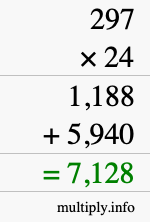 How to calculate 297 times 24 using long multiplication How to calculate 297 times 24 using long multiplication