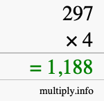 How to calculate 297 times 4 using long multiplication How to calculate 297 times 4 using long multiplication