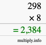 How to calculate 298 times 8 using long multiplication How to calculate 298 times 8 using long multiplication
