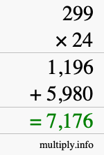 How to calculate 299 times 24 using long multiplication How to calculate 299 times 24 using long multiplication