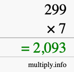 How to calculate 299 times 7 using long multiplication How to calculate 299 times 7 using long multiplication
