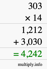 How to calculate 303 times 14 using long multiplication How to calculate 303 times 14 using long multiplication