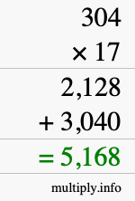 How to calculate 304 times 17 using long multiplication How to calculate 304 times 17 using long multiplication