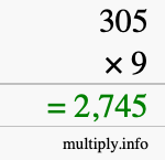 How to calculate 305 times 9 using long multiplication How to calculate 305 times 9 using long multiplication