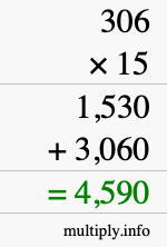How to calculate 306 times 15 using long multiplication How to calculate 306 times 15 using long multiplication