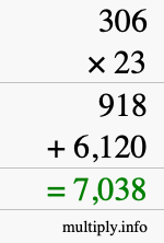 How to calculate 306 times 23 using long multiplication How to calculate 306 times 23 using long multiplication