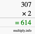 How to calculate 307 times 2 using long multiplication How to calculate 307 times 2 using long multiplication