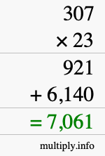How to calculate 307 times 23 using long multiplication How to calculate 307 times 23 using long multiplication