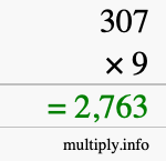 How to calculate 307 times 9 using long multiplication How to calculate 307 times 9 using long multiplication