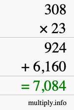 How to calculate 308 times 23 using long multiplication How to calculate 308 times 23 using long multiplication
