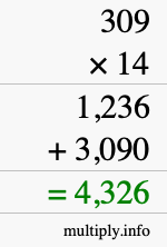 How to calculate 309 times 14 using long multiplication How to calculate 309 times 14 using long multiplication