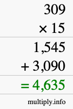How to calculate 309 times 15 using long multiplication How to calculate 309 times 15 using long multiplication