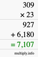 How to calculate 309 times 23 using long multiplication How to calculate 309 times 23 using long multiplication