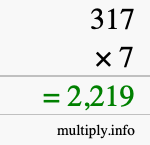 How to calculate 317 times 7 using long multiplication How to calculate 317 times 7 using long multiplication
