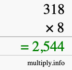 How to calculate 318 times 8 using long multiplication How to calculate 318 times 8 using long multiplication
