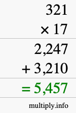 How to calculate 321 times 17 using long multiplication How to calculate 321 times 17 using long multiplication