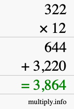 How to calculate 322 times 12 using long multiplication How to calculate 322 times 12 using long multiplication