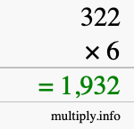 How to calculate 322 times 6 using long multiplication How to calculate 322 times 6 using long multiplication
