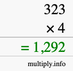 How to calculate 323 times 4 using long multiplication How to calculate 323 times 4 using long multiplication