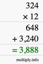 How to calculate 324 times 12 using long multiplication How to calculate 324 times 12 using long multiplication