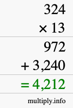 How to calculate 324 times 13 using long multiplication How to calculate 324 times 13 using long multiplication